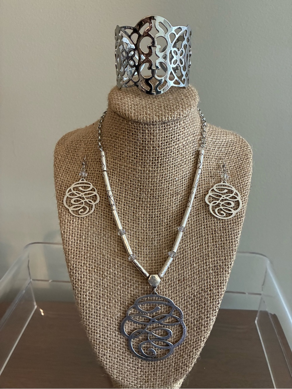 Brighton Scribble Swirl Necklace with Matching Earrings